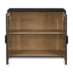 Black Wooden Buffet with Glass Doors