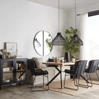 Black Wooden Buffet with Glass Doors