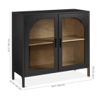 Black Wooden Buffet with Glass Doors