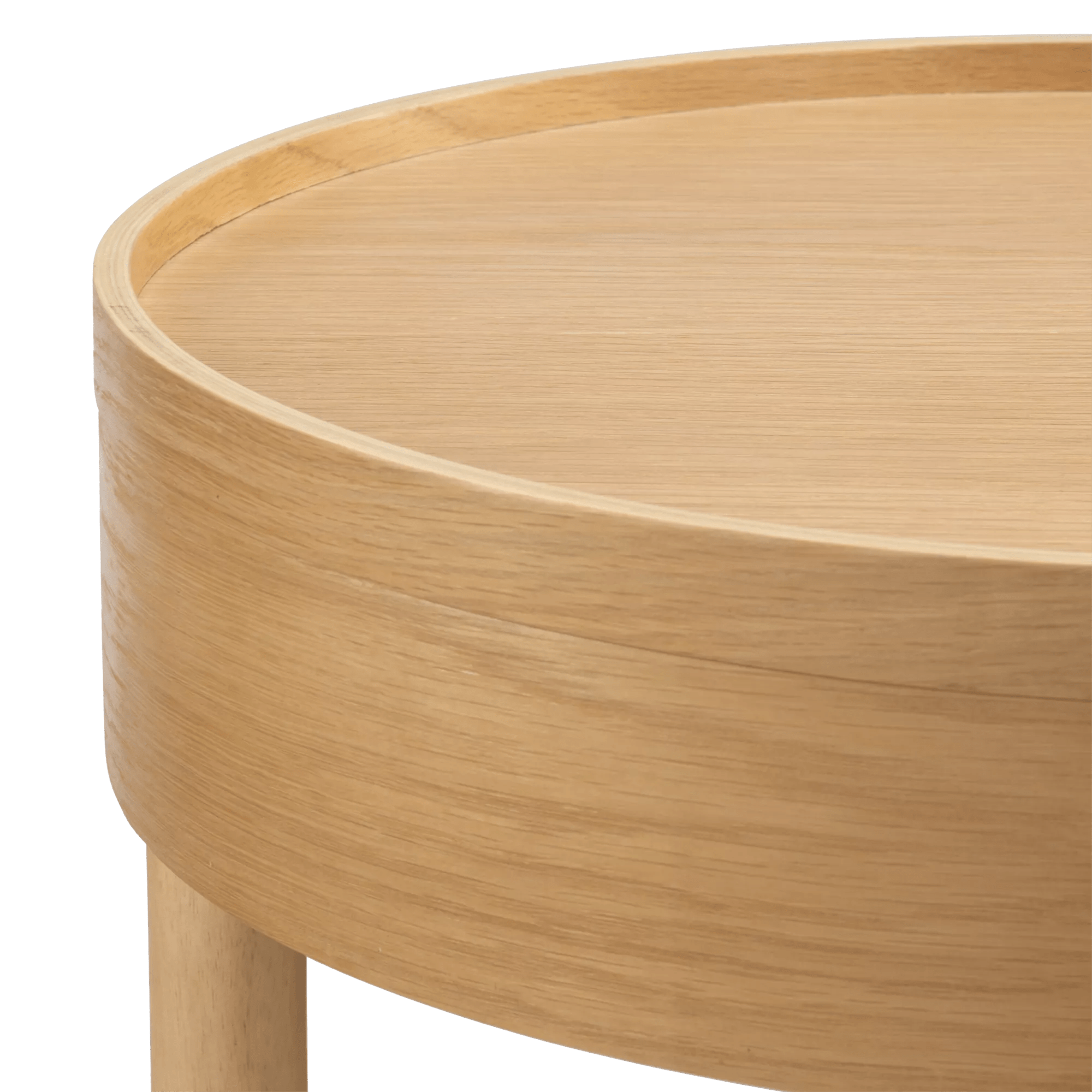 Wooden Round Side Table with Lift Top