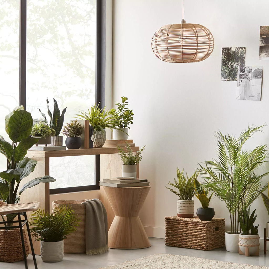 Artificial Plant in Striped Pot