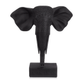 Black Resin Elephant on Stand