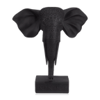 Black Resin Elephant on Stand