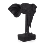 Black Resin Elephant on Stand