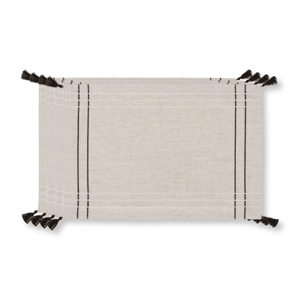 Set of 4 Fabric Placemats with Tassels