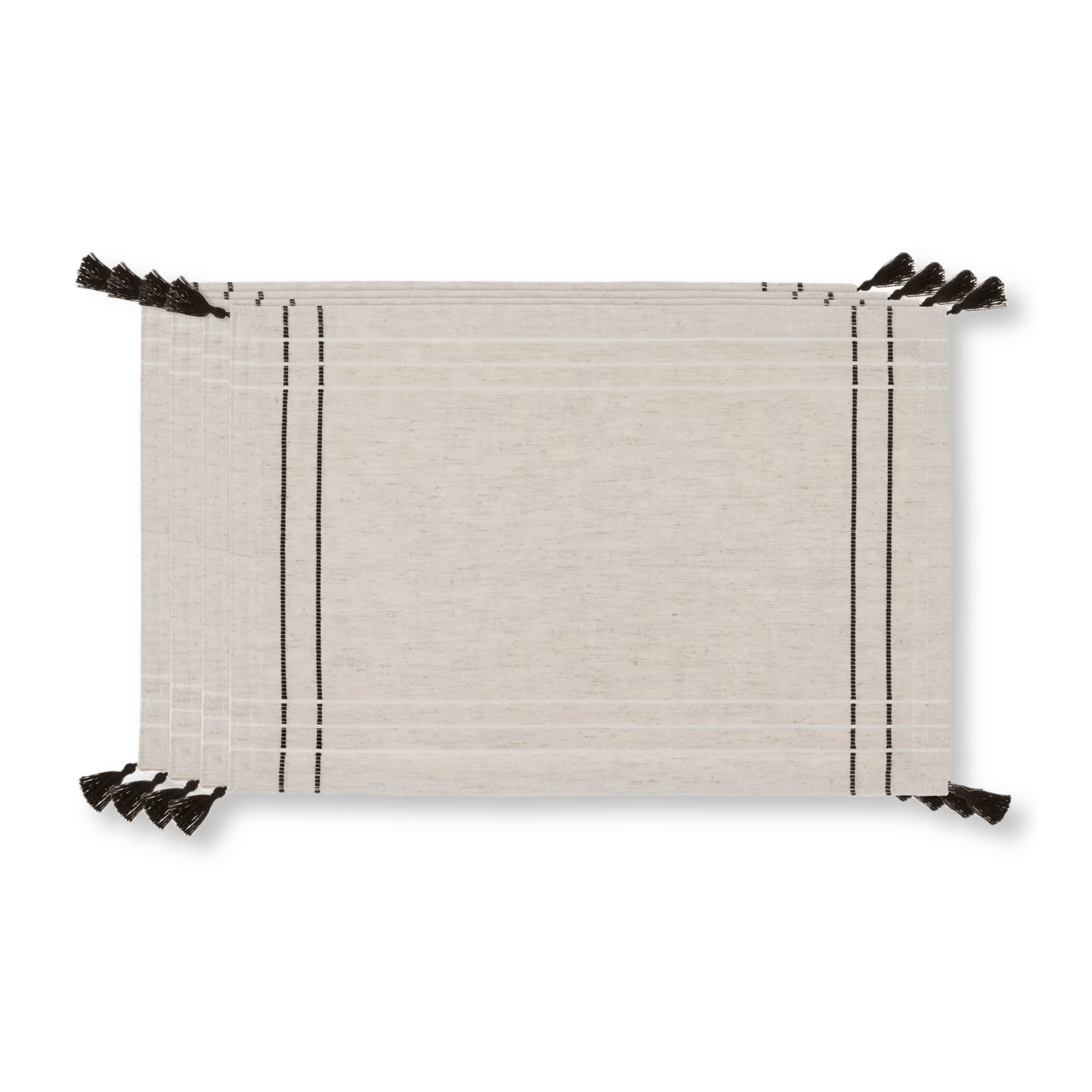 Set of 4 Fabric Placemats with Tassels