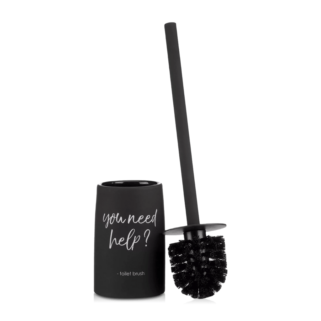 Black Toilet Brush With French Typography