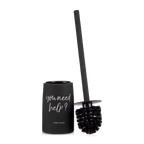 Black Toilet Brush With French Typography