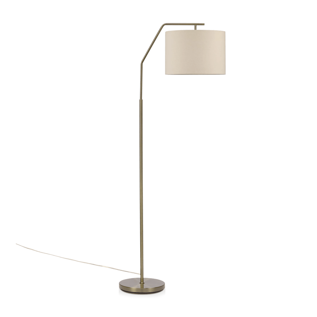 Floor Lamp with Cream Shade and Gold Base