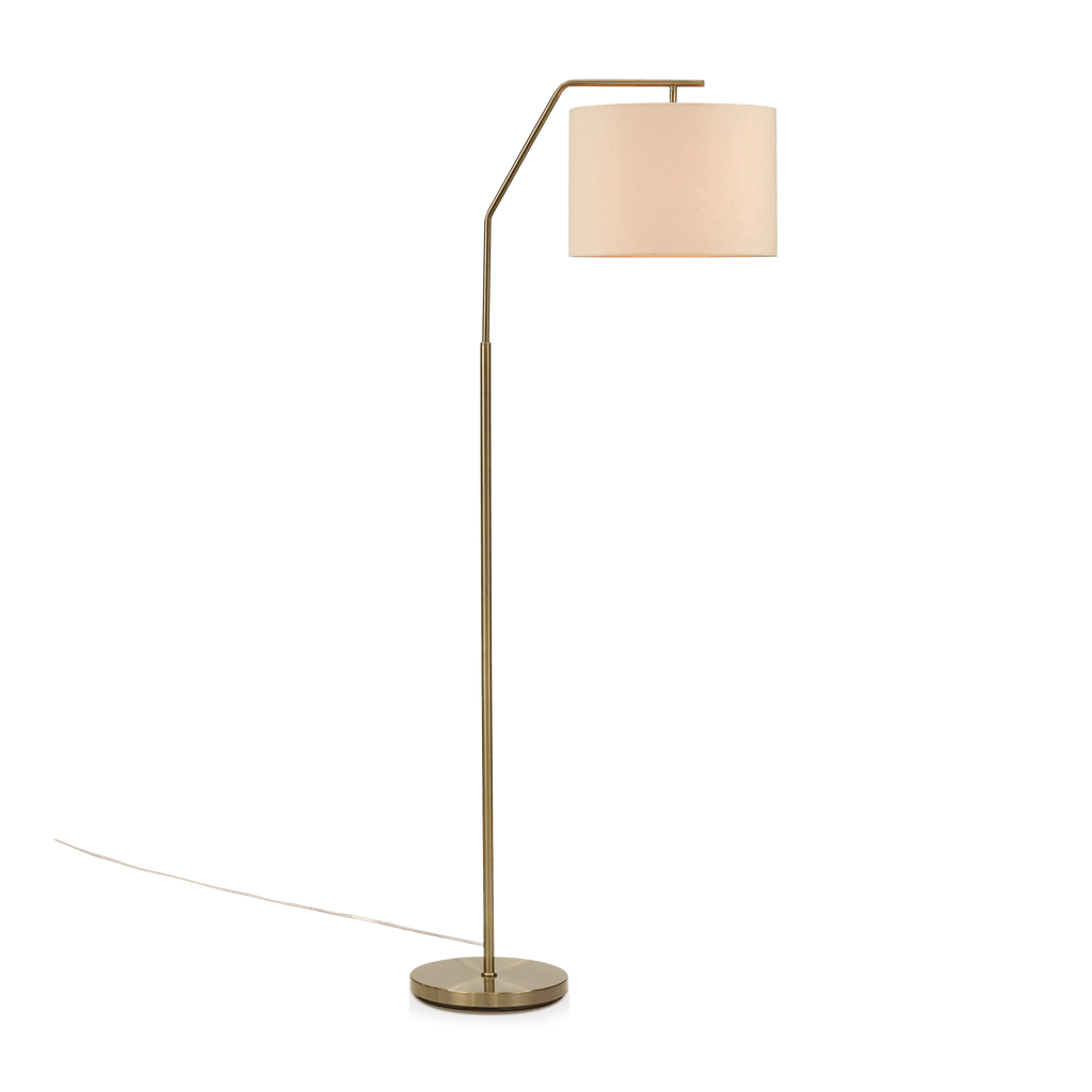 Floor Lamp with Cream Shade and Gold Base