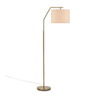 Floor Lamp with Cream Shade and Gold Base