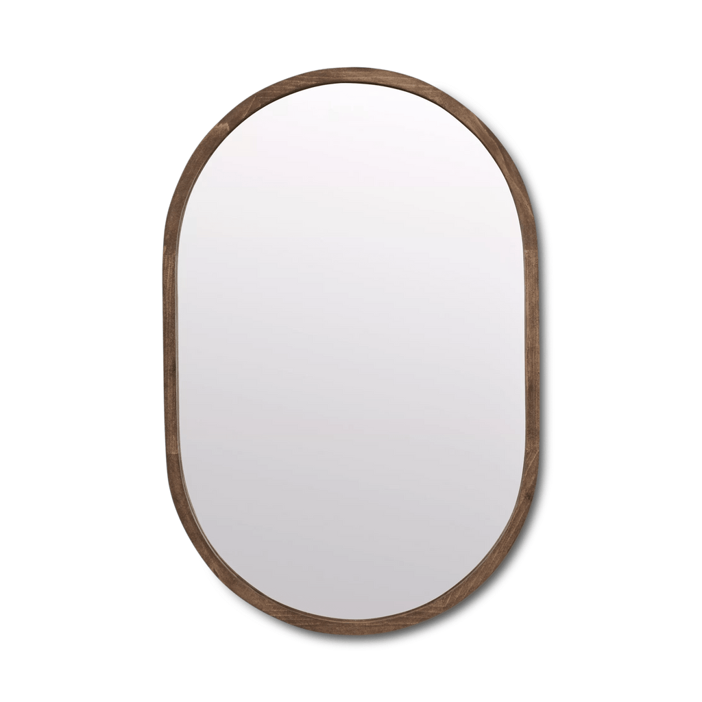 Wood Framed Oval Mirror