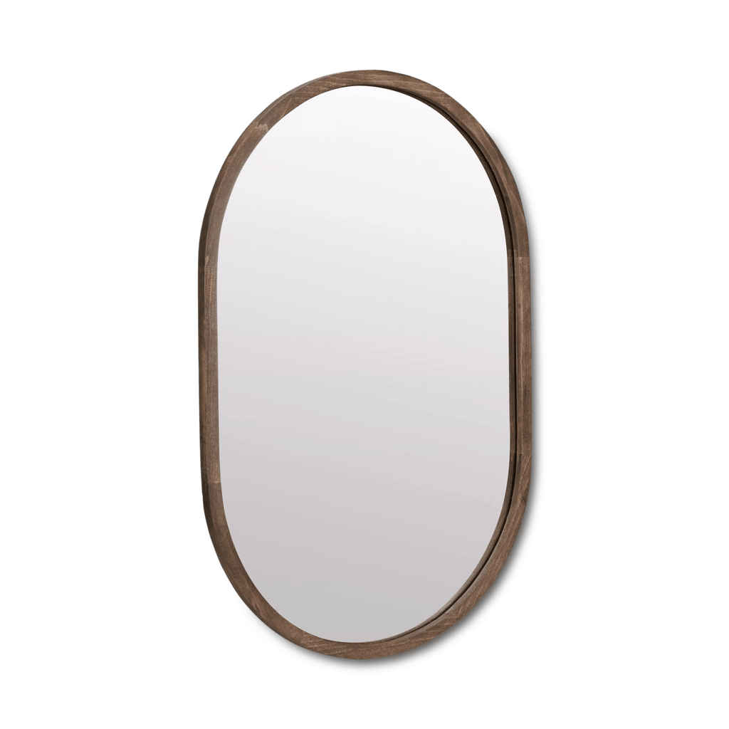 Wood Framed Oval Mirror