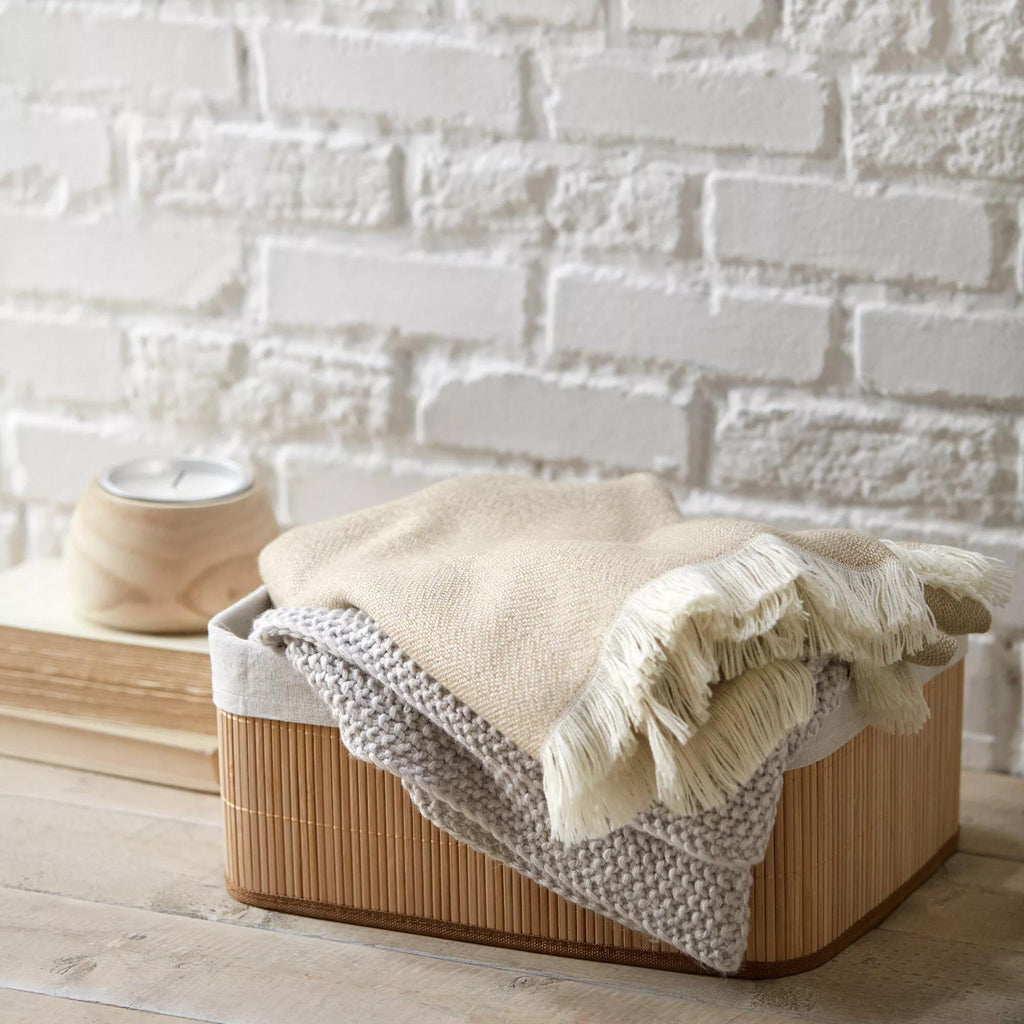 Rectangular Bamboo Basket with Lining
