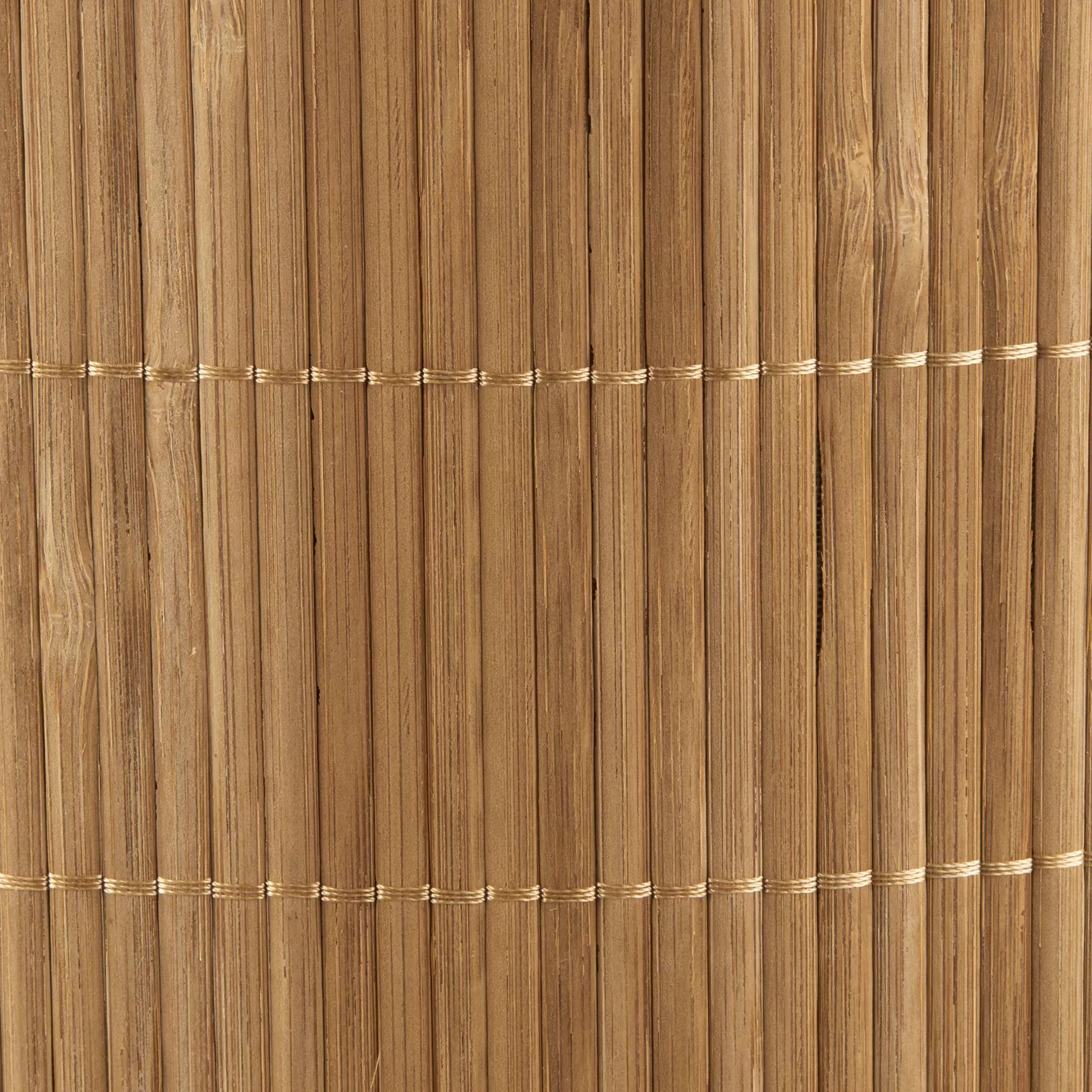 Round Bamboo Hamper with Lining and Faux Leather Handles