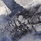 Beige & Blue Cluster Oil Painting