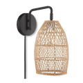 Hemp Rope & Black Metal Wall Sconce