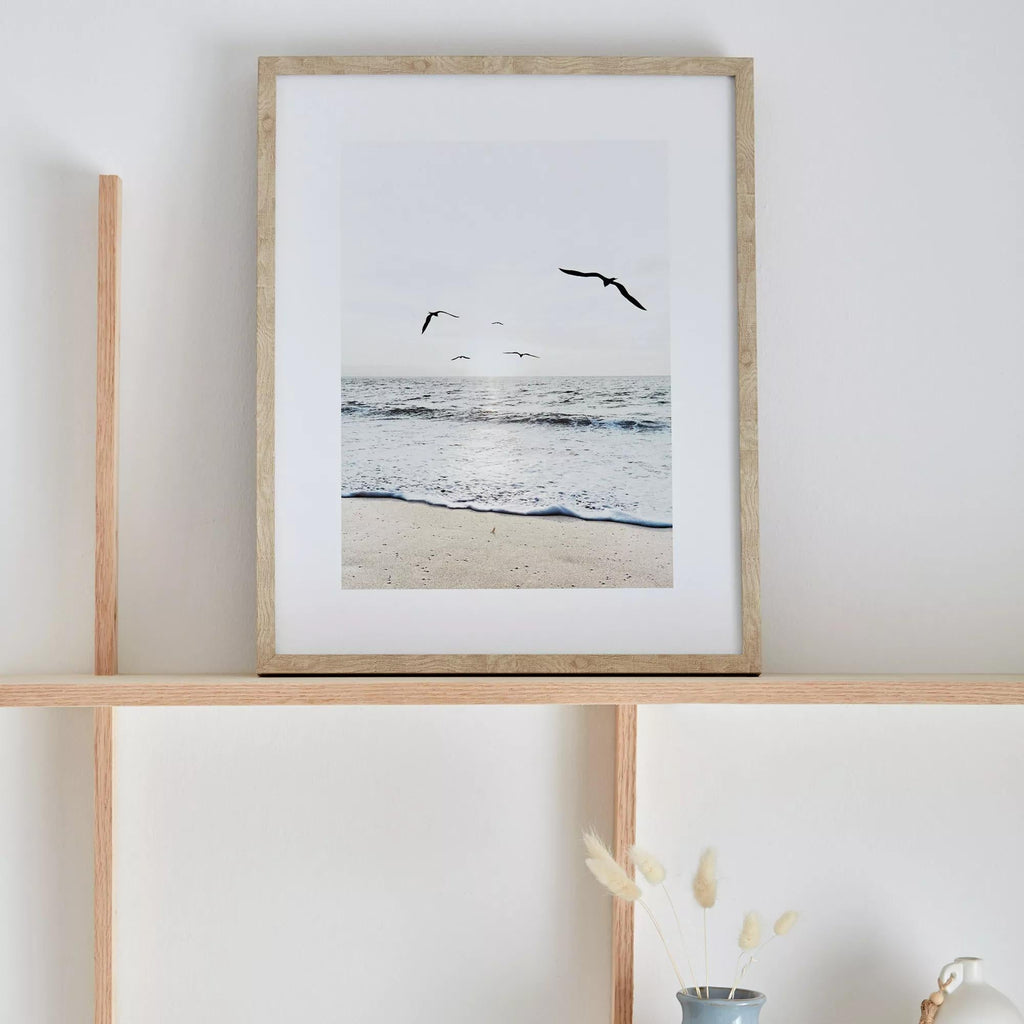 Morning at the Beach Framed Canvas