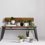 Faux Rattan Ceramic Pot with Artificial Plant