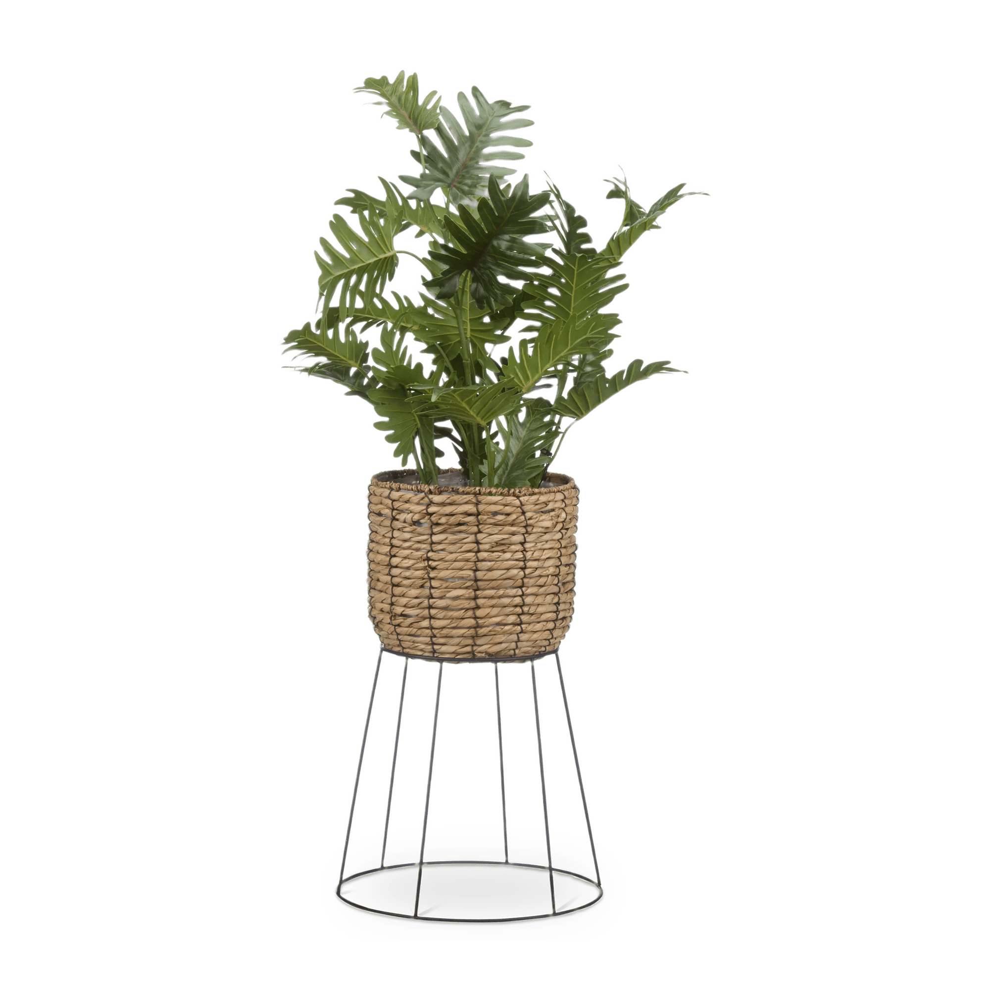 Natural Rattan Planter on Metal Legs