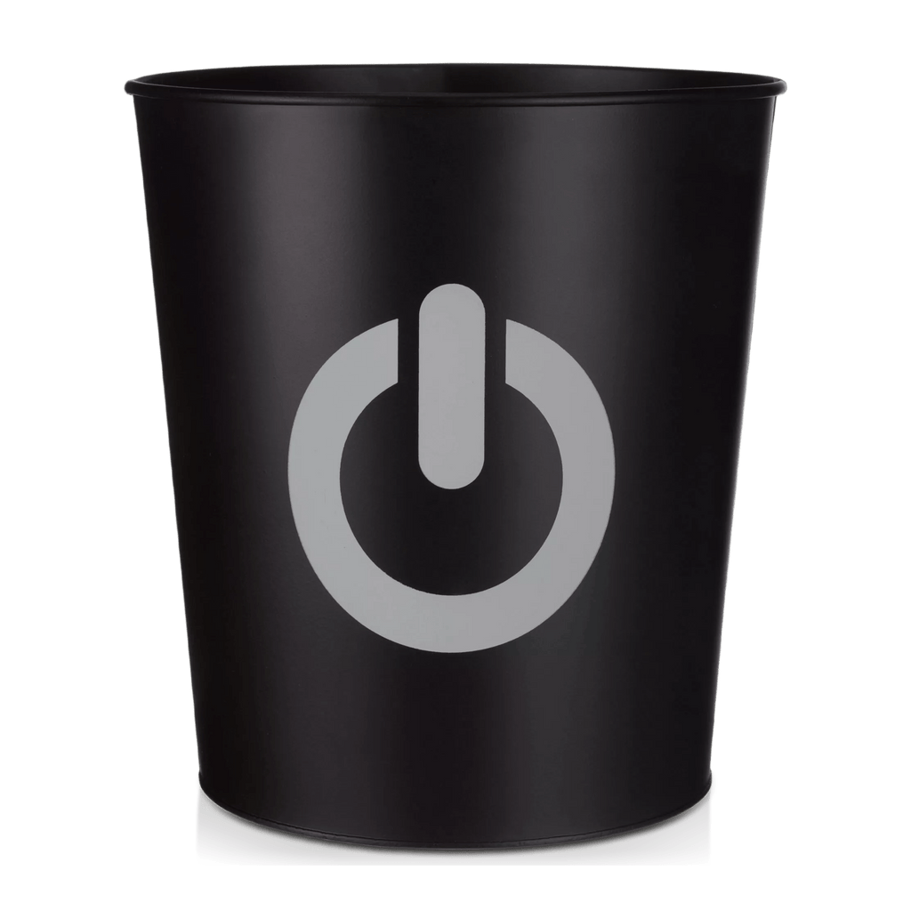 Black Waste Bin with Game Loading Print