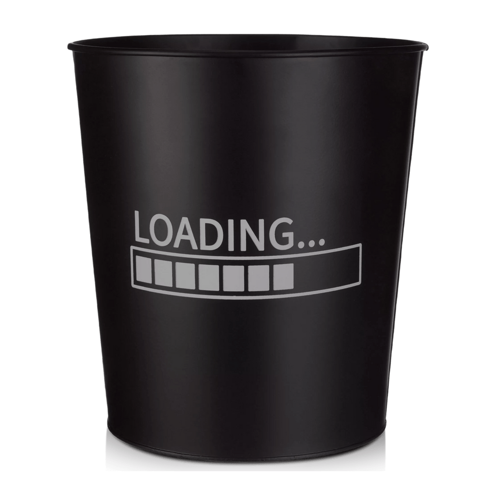 Black Waste Bin with Game Loading Print