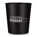 Black Waste Bin with Game Loading Print