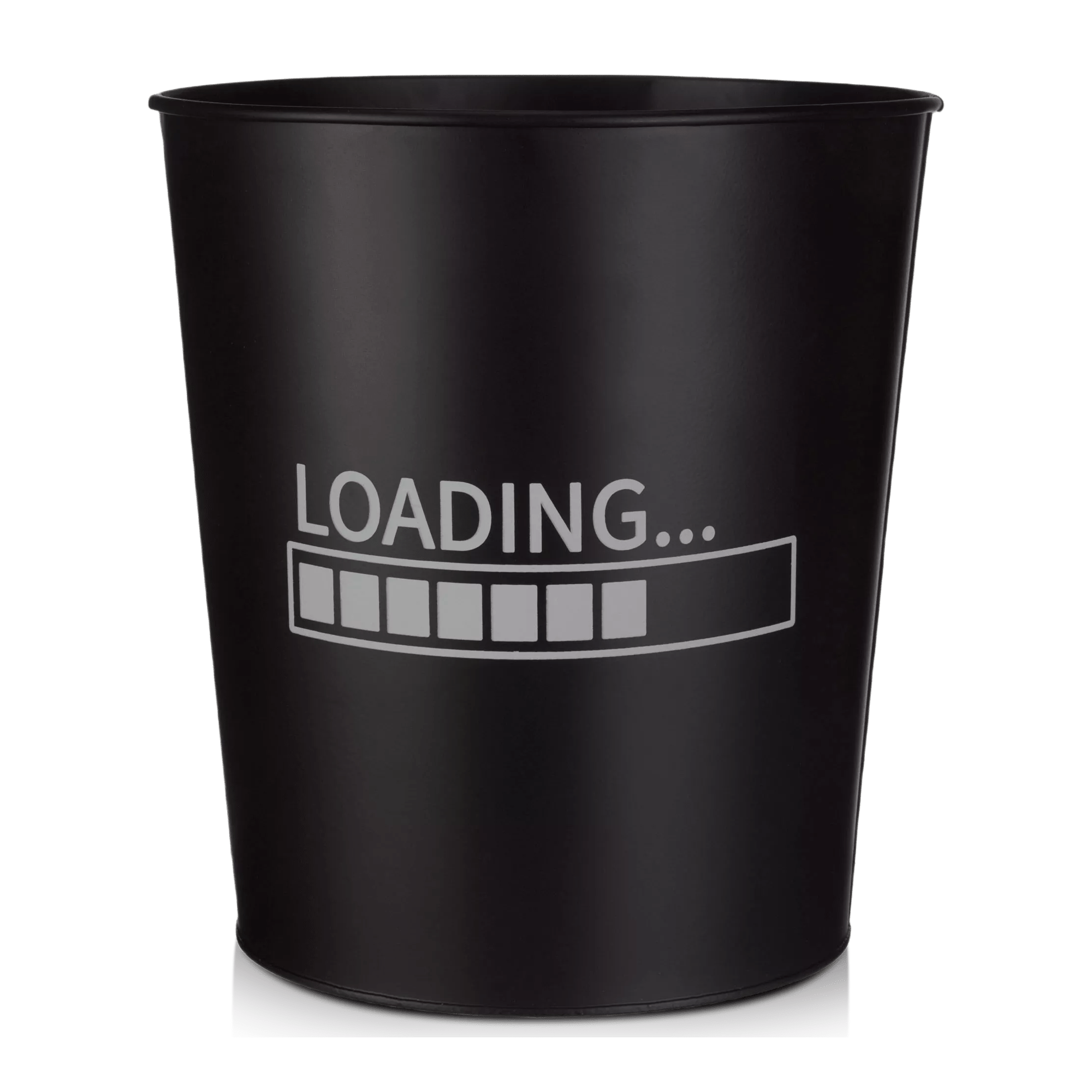 Black Waste Bin with Game Loading Print