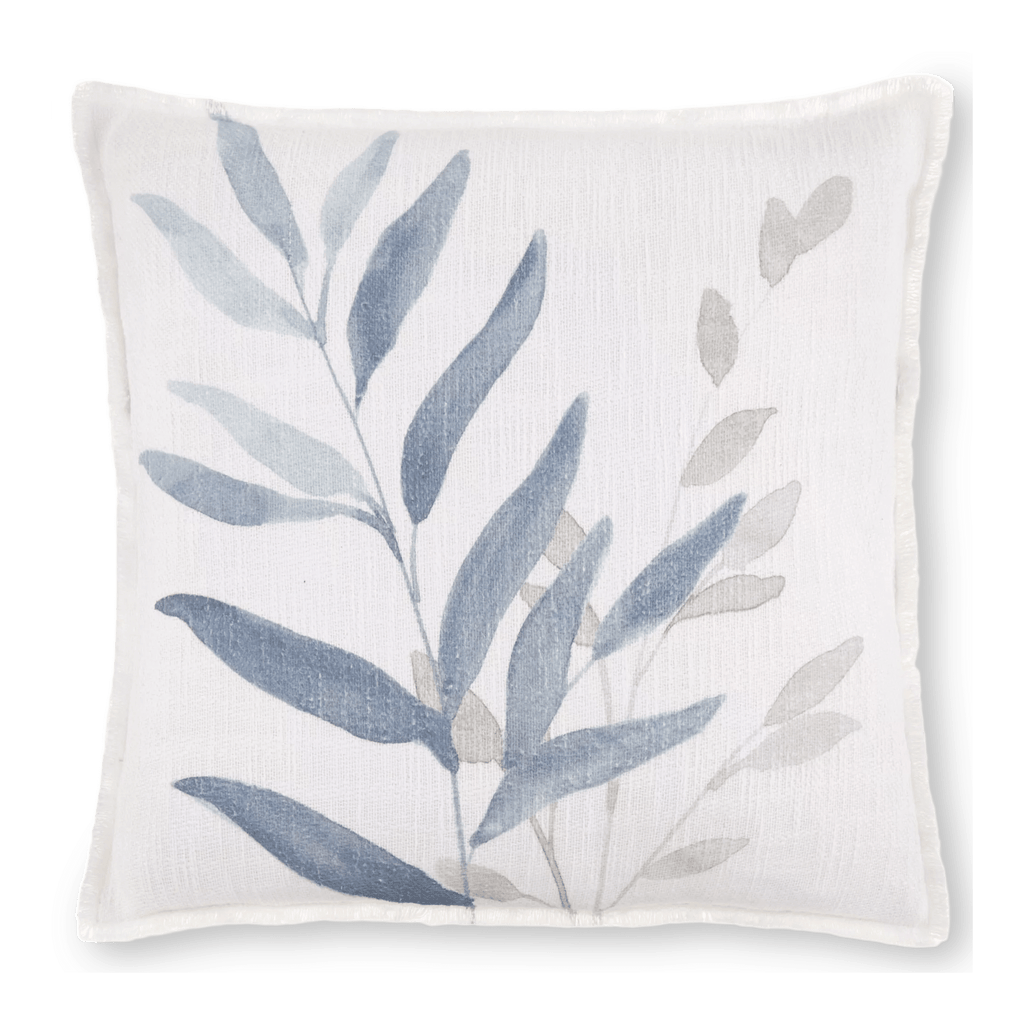 Auriel Blue & Beige Flora Decorative Pillow