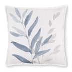 Auriel Blue & Beige Flora Decorative Pillow
