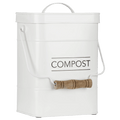 White Compost Rustic Metal Bin