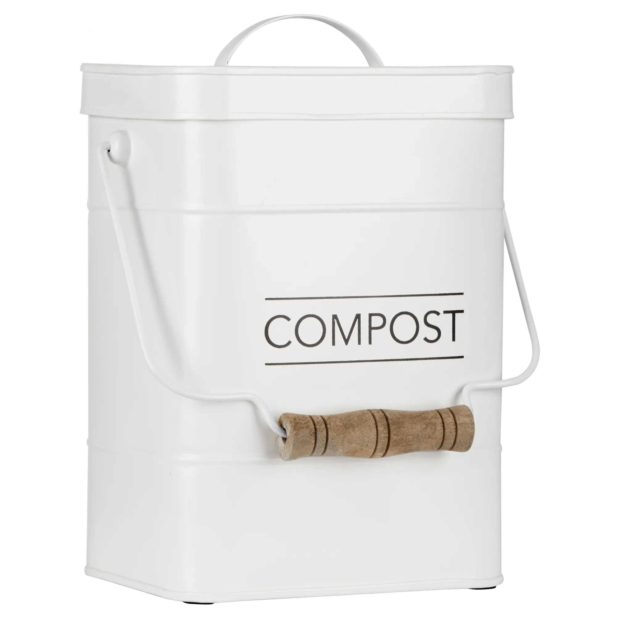 White Compost Rustic Metal Bin