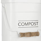 White Compost Rustic Metal Bin