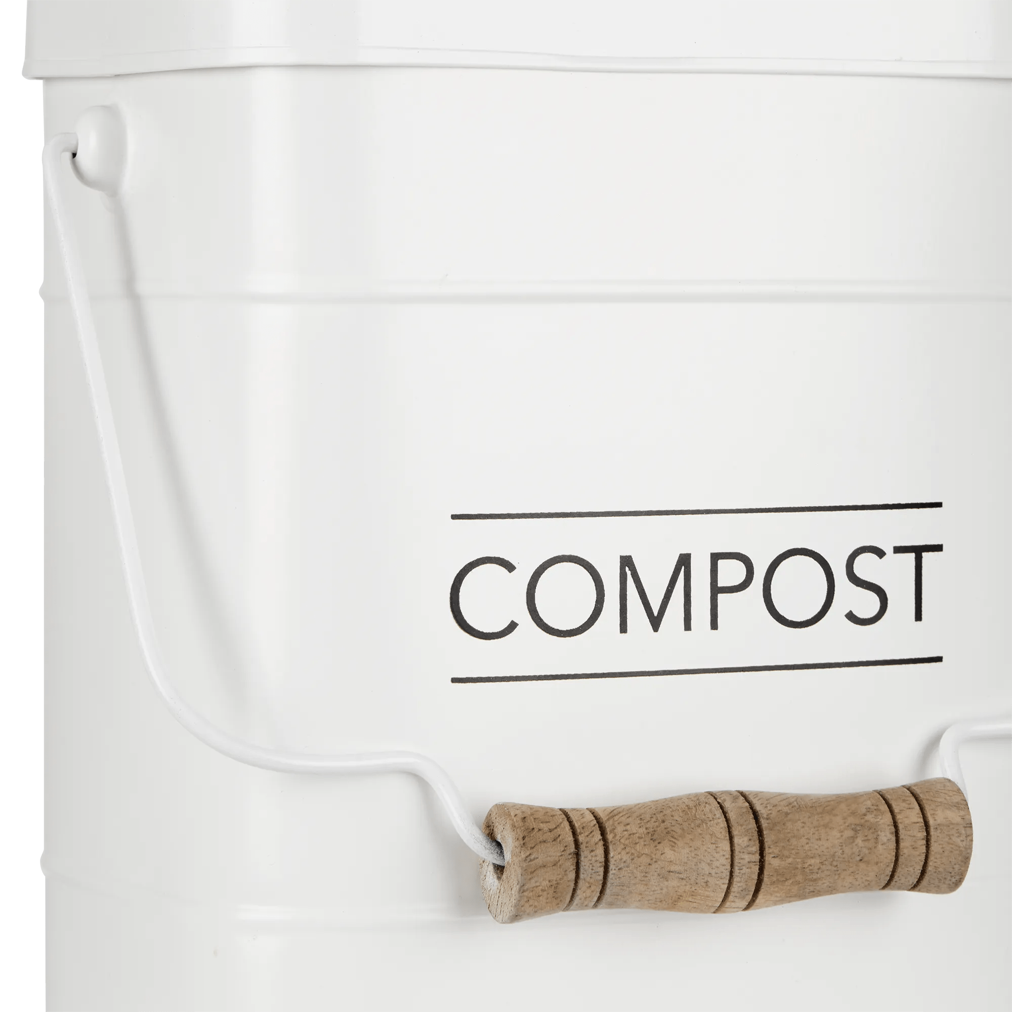 White Compost Rustic Metal Bin