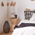 White Ceramic Oval Vase with Rope on Handles