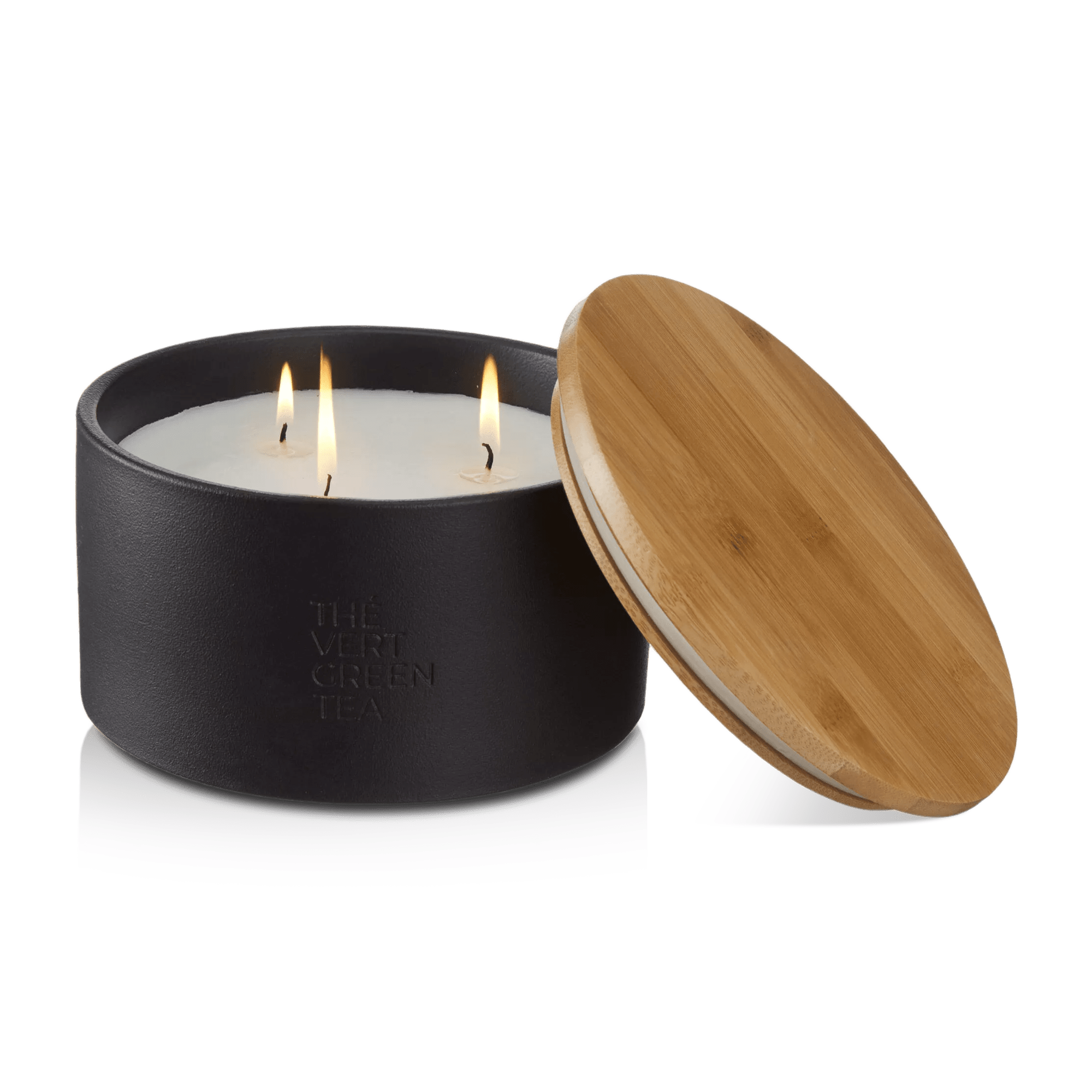 Bouclair Green Tea Candle with Wooden Lid