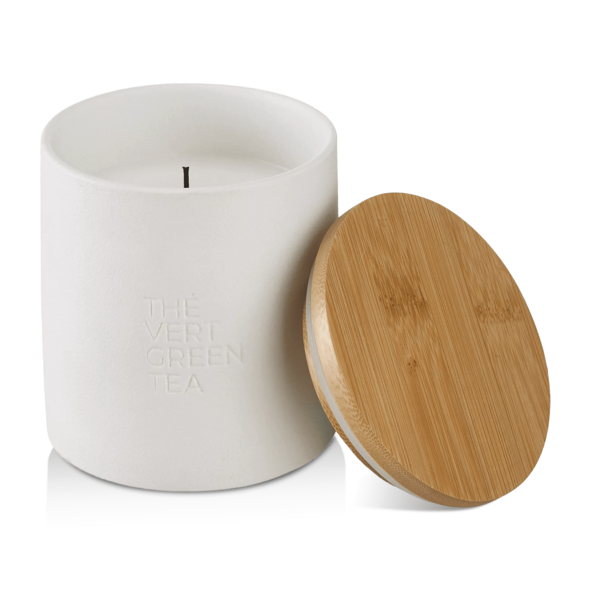 Bouclair Green Tea Candle with Wooden Lid