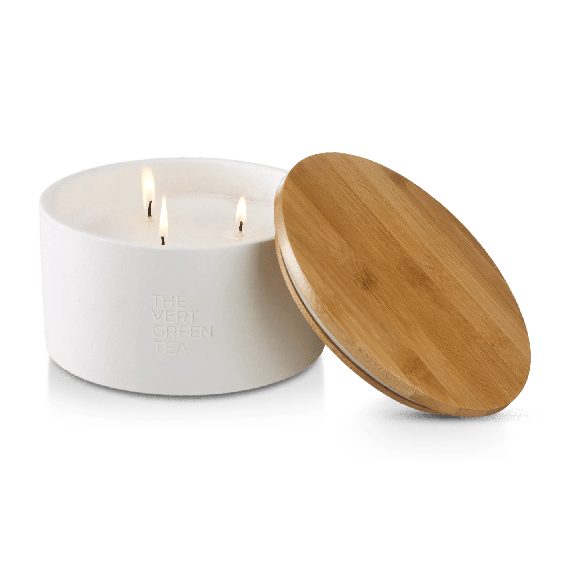 Bouclair Green Tea Candle with Wooden Lid