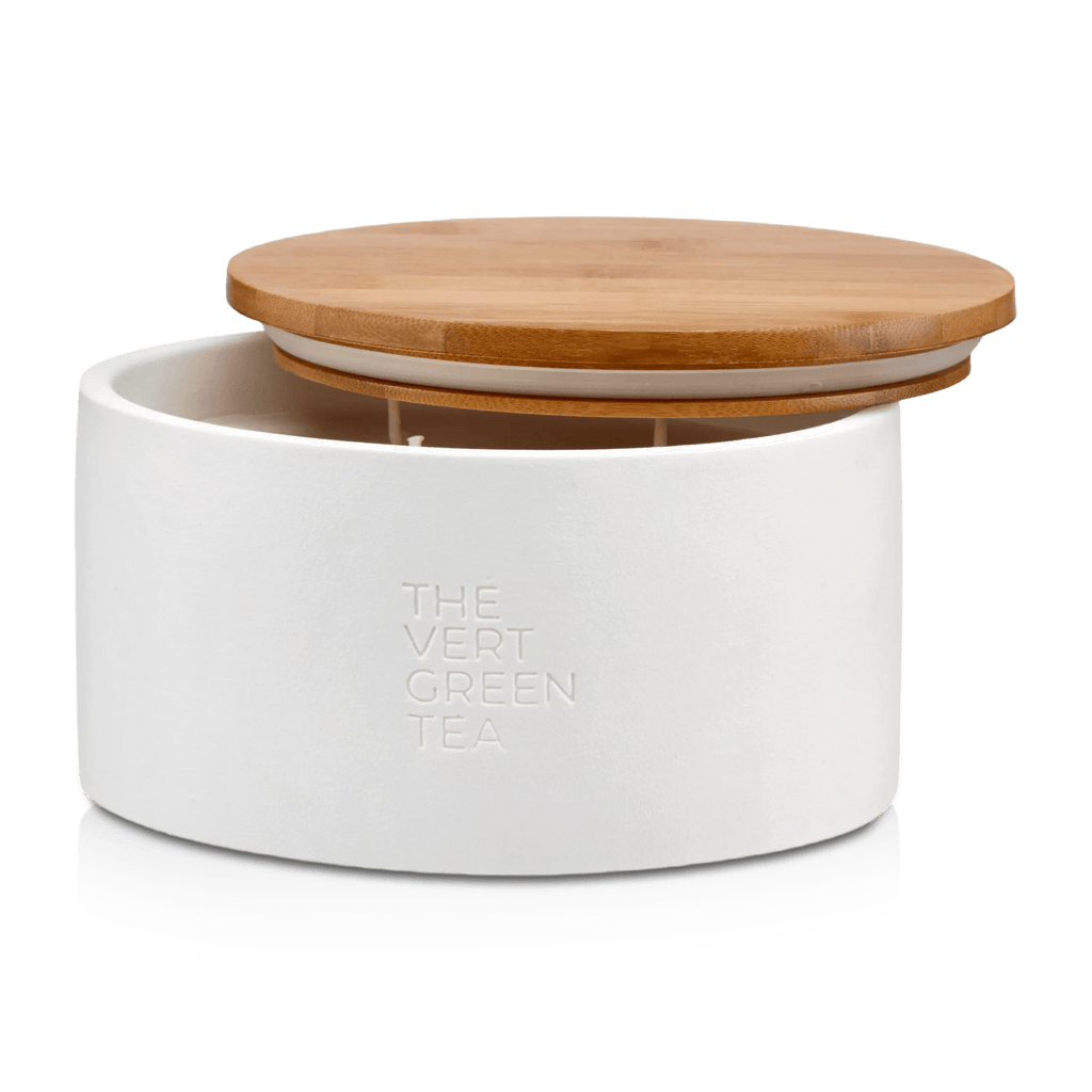 Bouclair Green Tea Candle with Wooden Lid