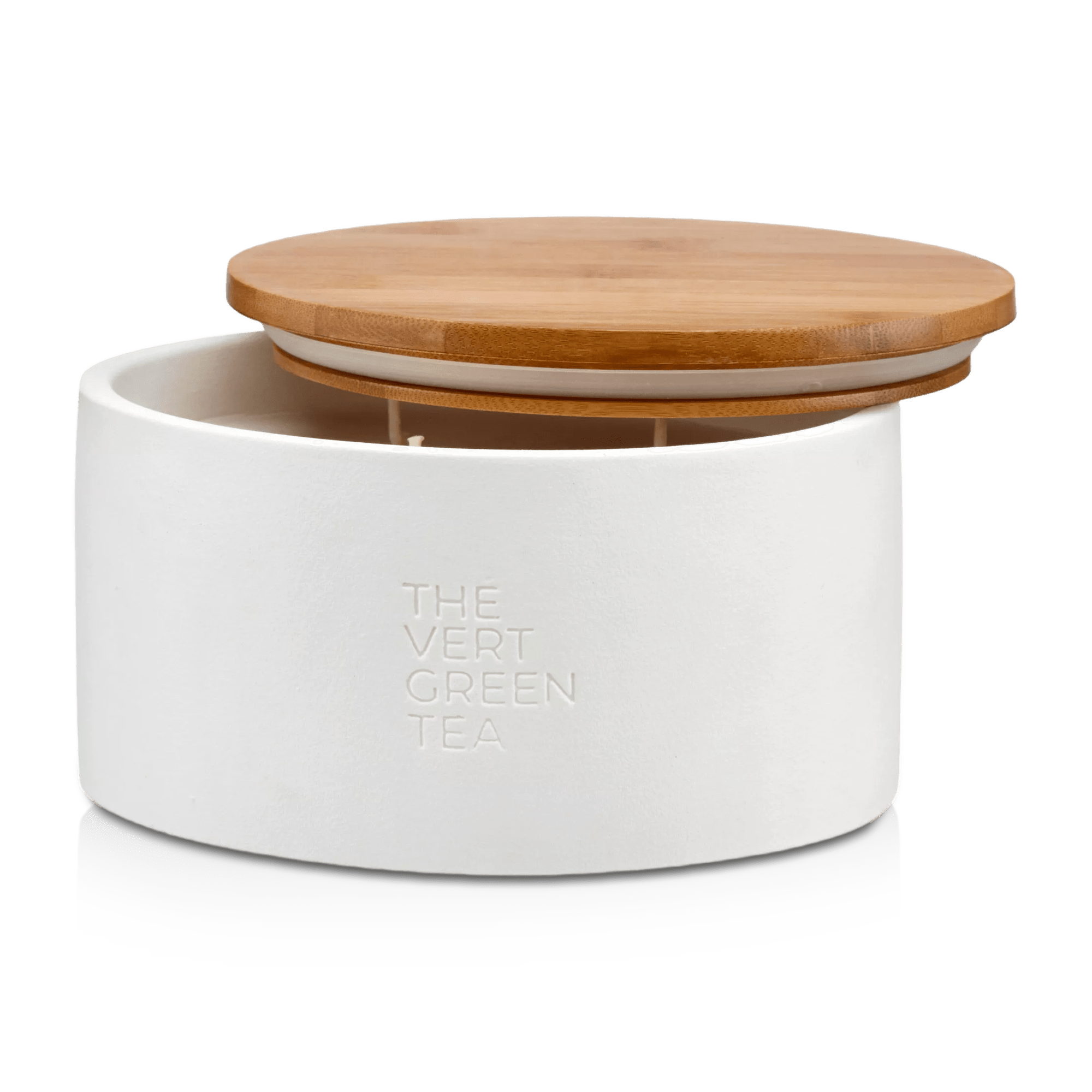 Bouclair Green Tea Candle with Wooden Lid