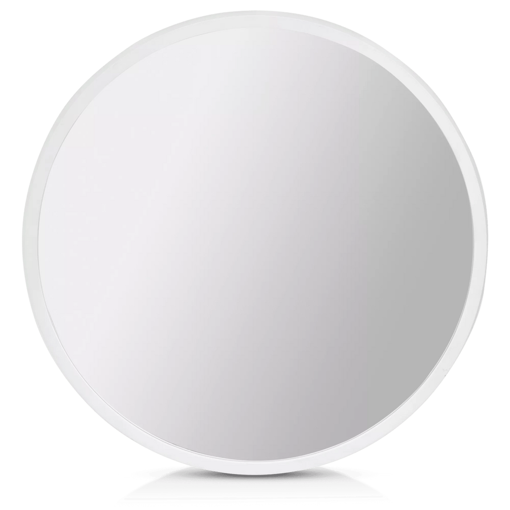 Round Mirror with White Frame