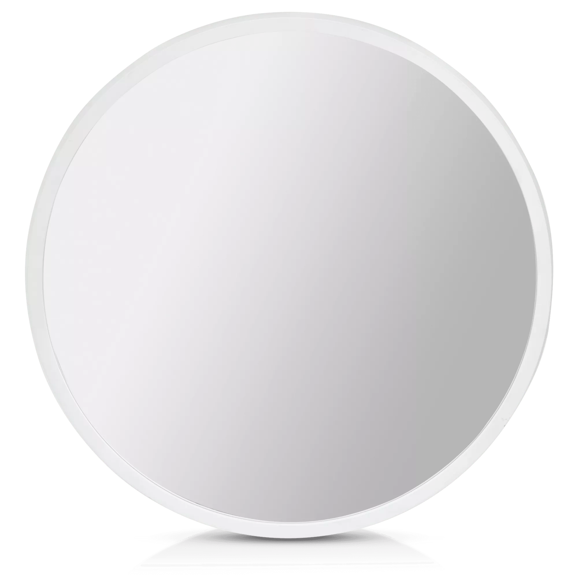 Round Mirror with White Frame