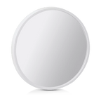 Round Mirror with White Frame