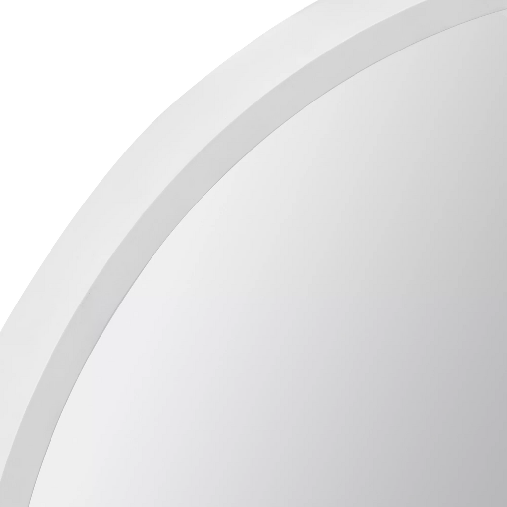 Round Mirror with White Frame