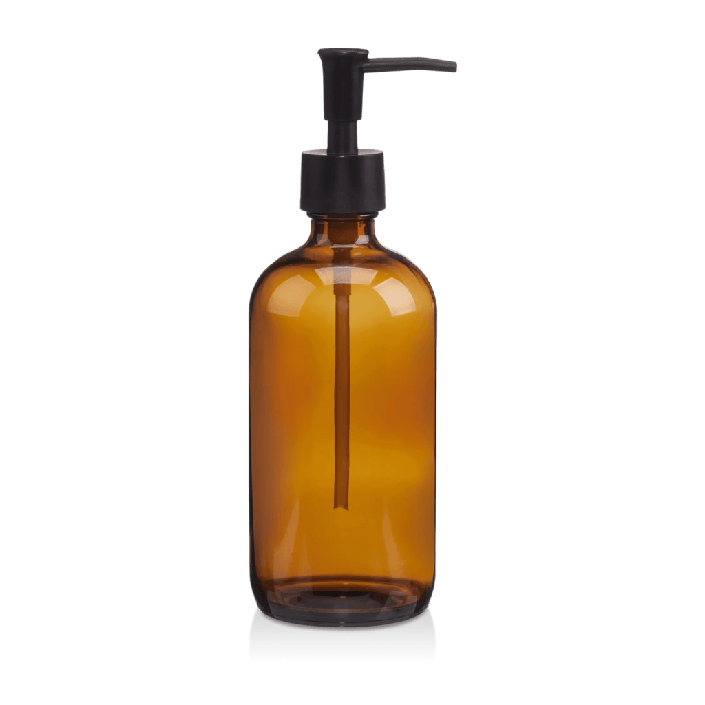 Amber Glass Soap Dispenser