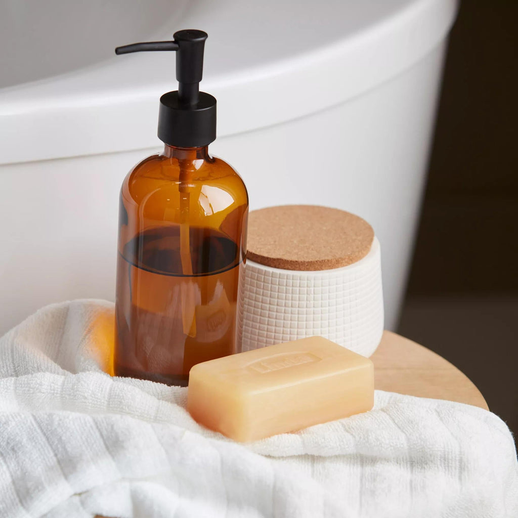 Amber Glass Soap Dispenser