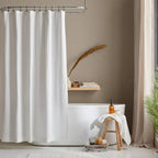 White Waffy Essential Shower Curtain