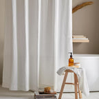 White Waffy Essential Shower Curtain