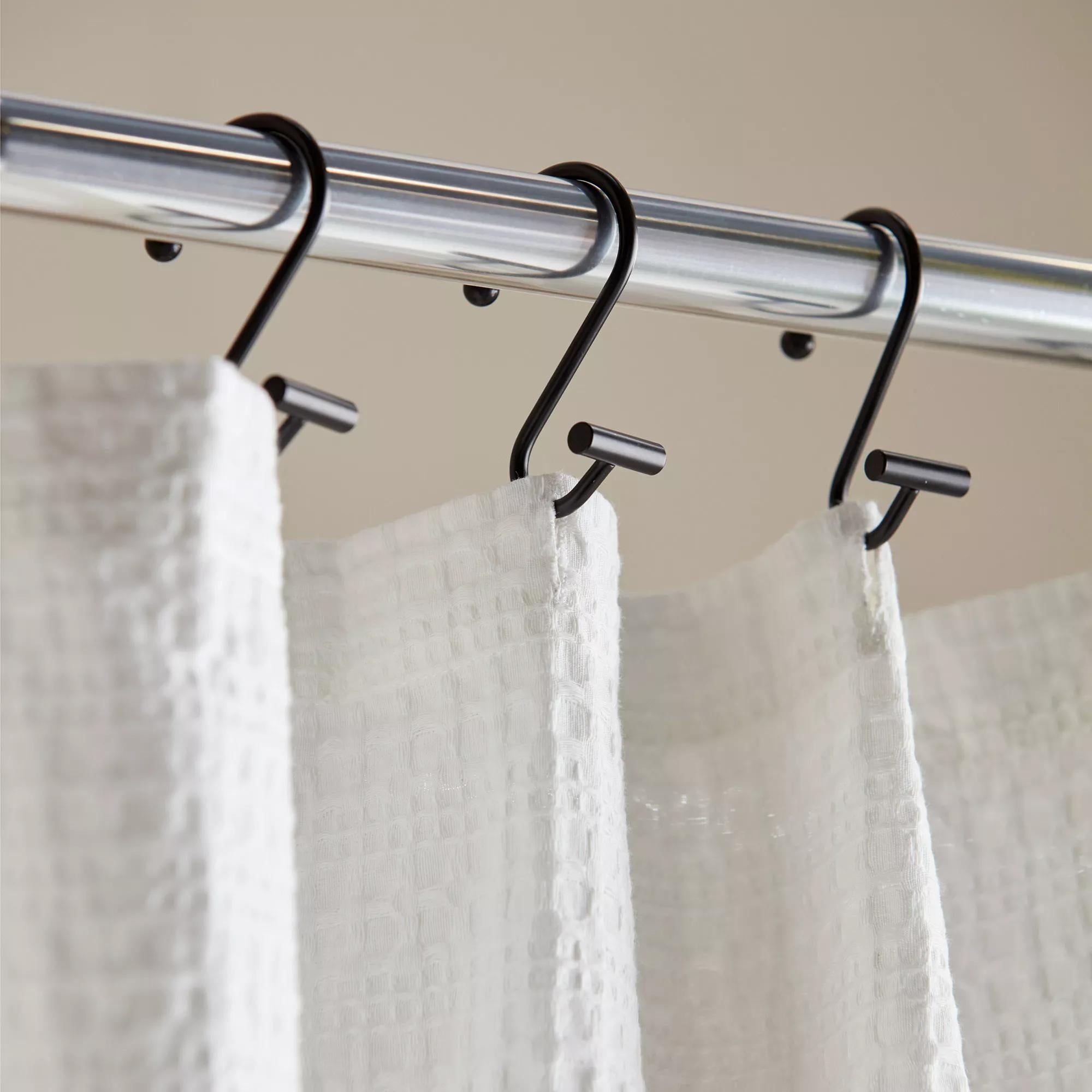 White Waffy Essential Shower Curtain