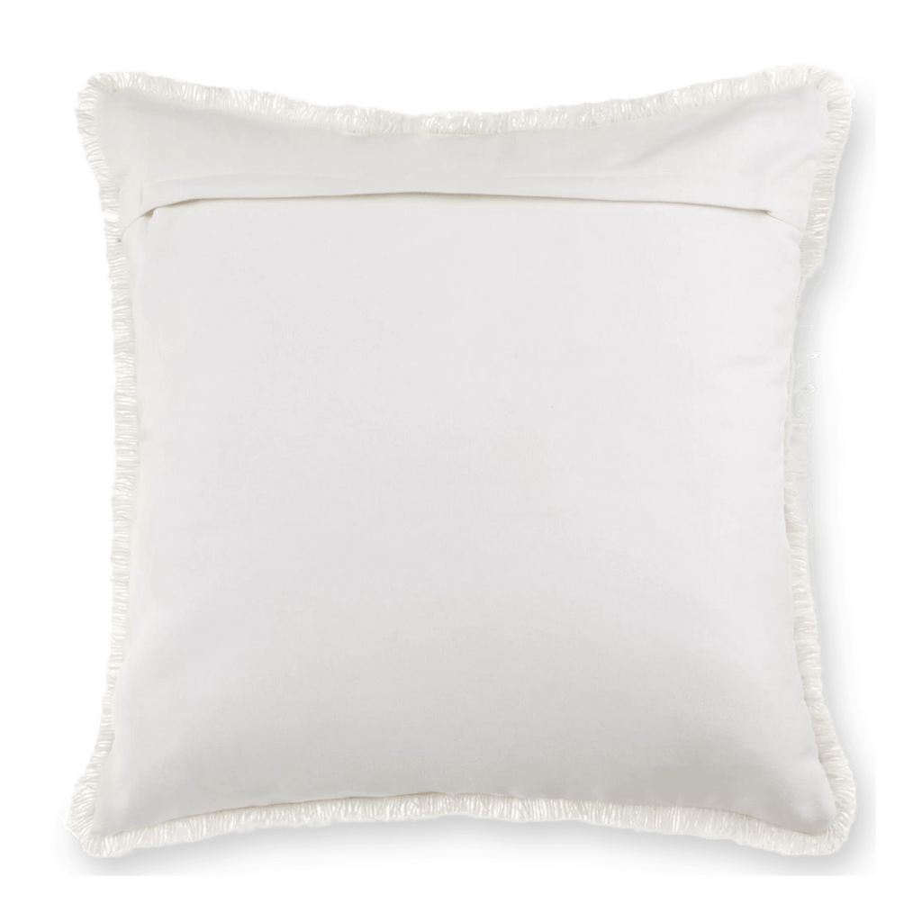 Frans Fringed White Decorative Pillow